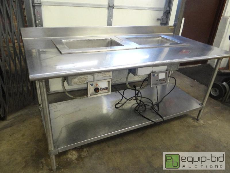 lot 1062 image: Stainless Steel Table with 2 Heating Bays