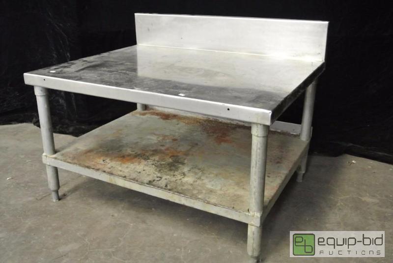 lot 1488 image: Stainless Equipment Stand with Backsplash and Under Shelf