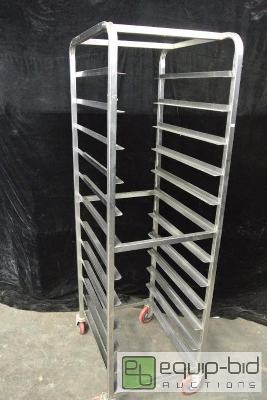 lot 1502 image: Aluminum Full Size Sheet Pan Rack on Casters