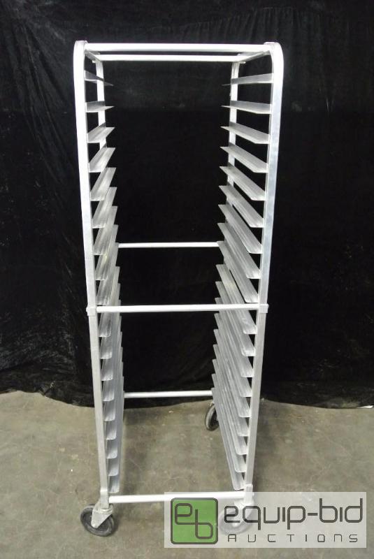 lot 1503 image: Aluminum Full Size Sheet Pan Rack on Casters