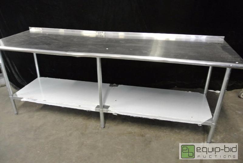 lot 1581 image: Stainless Steel Table with Galvanized Undershelf
