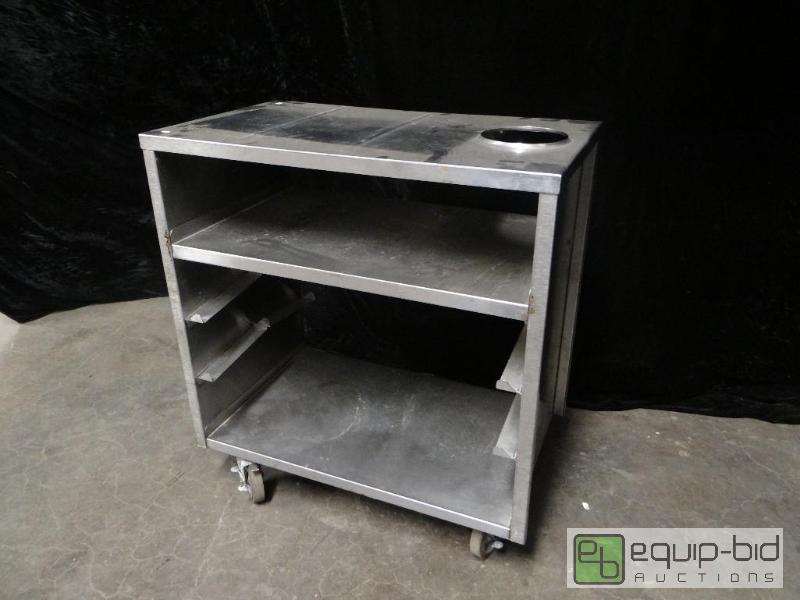 lot 7288 image: Stainless Tiered Work Cart