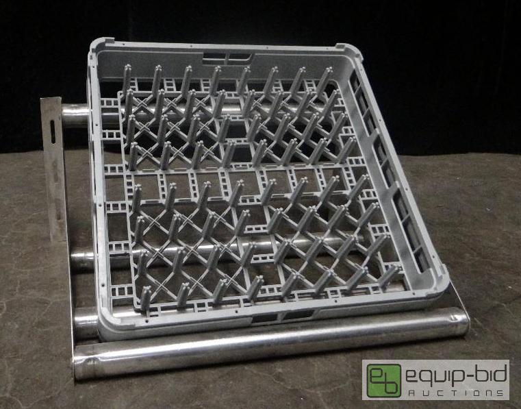 lot 7325 image: Stainless Wall Mounted Glass Rack Shelf
