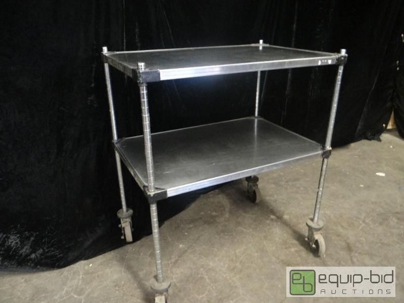 lot 7336 image: 2 Tier Stainless Steel Equipment Stand