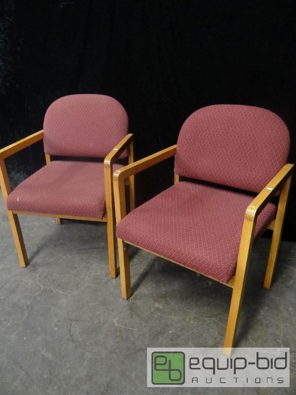 lot 7338 image: Lot of (2) Wooden Chairs with Padded Seats