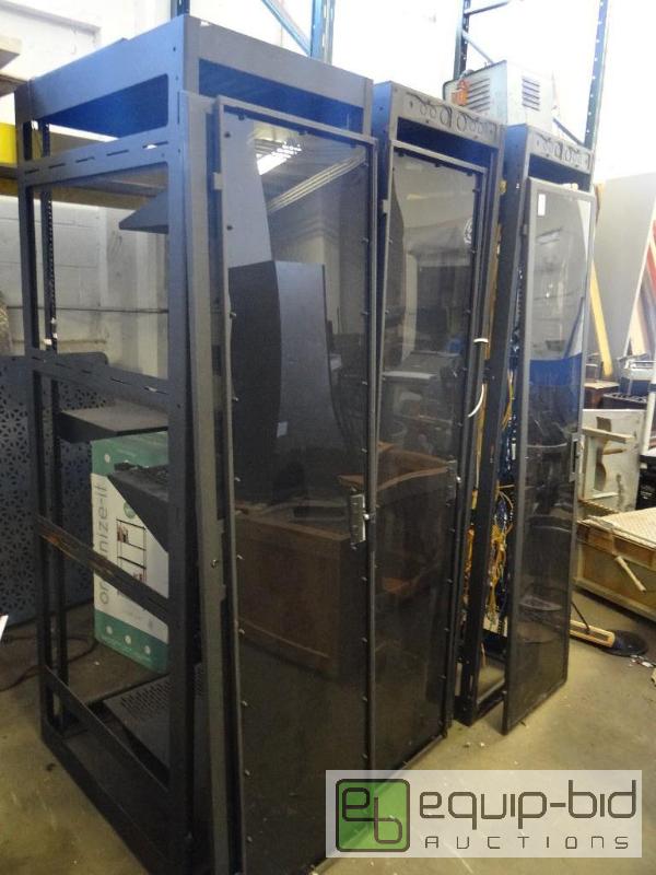 lot 7346 image: (3) Heavy Duty Server Rack with Front Facing Door