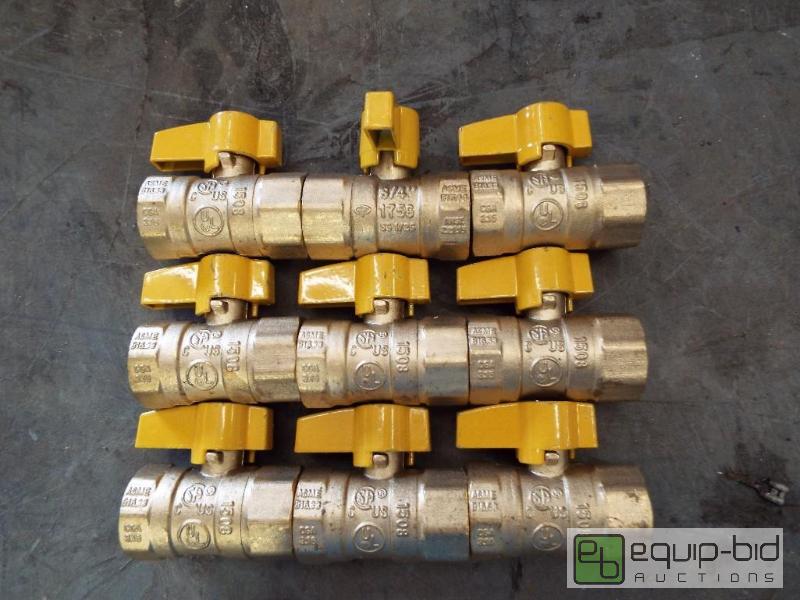 lot 1250 image: Lot of 9 34&quot Brass Valves&nbsp   See P...