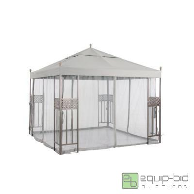 lot 1308 image: Hampton Bay Riverhead 9.75 Gazebo With Nettin...