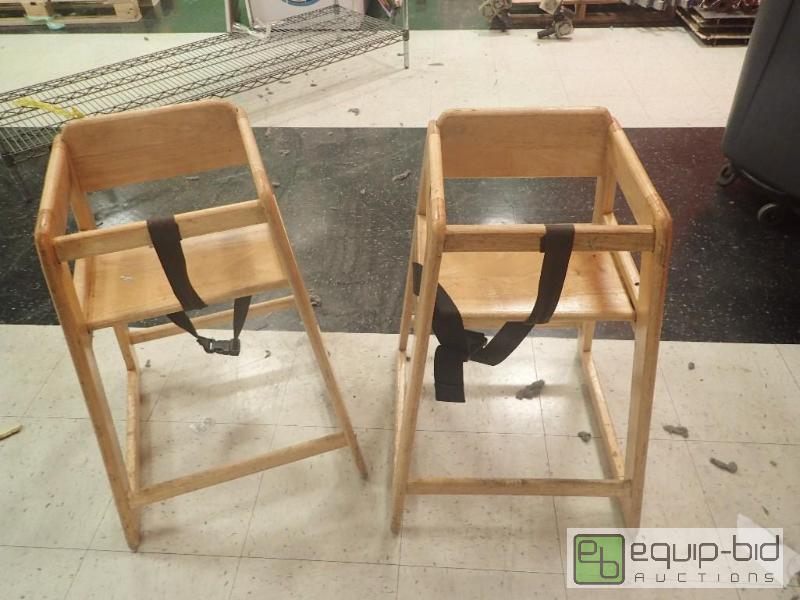 lot 1156 image: (2) Wooden Kids High Chairs