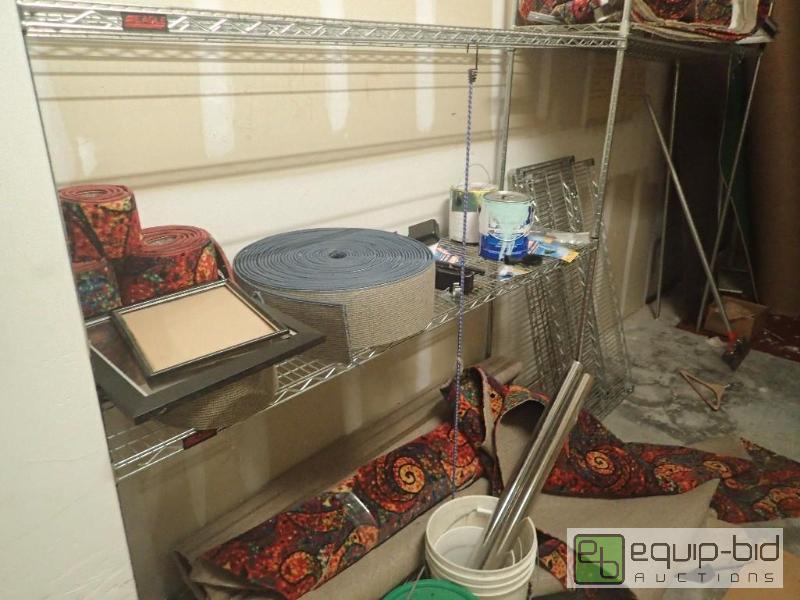 lot 2104 image: Metal Wire Shelving System w Contents