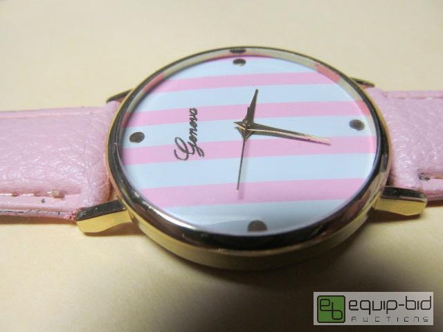 lot 3067 image: NEW Geneva Quartz Watch, Pink Band
