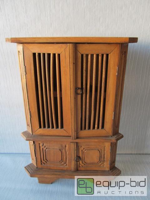 lot 3128 image: NEW Small Nice Wooden Display Cabinet