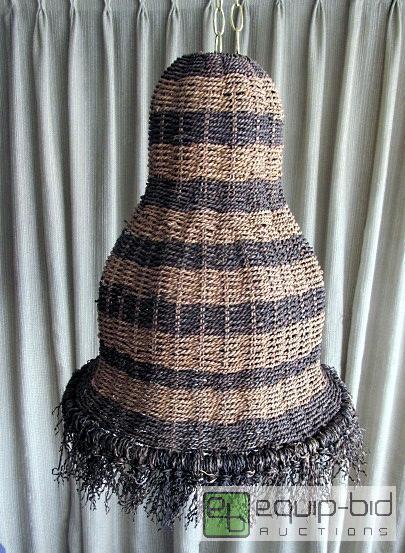 lot 3136 image: NEW Padma Decorative Hanging Rattan Style Bell Large Lamps