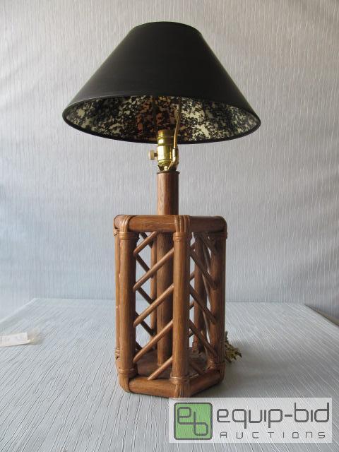 lot 3138 image: NEW Lamp Unique Stylish Wooden Decorative Accent