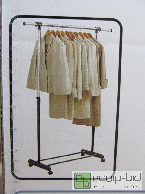 lot 3140 image: NEW Expandable Garment Rack in box, Chrome Finish