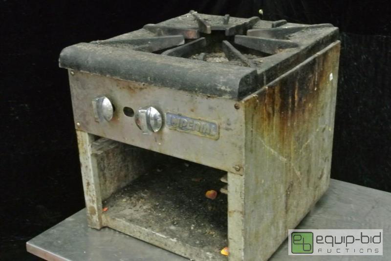 lot 1494 image: Imperial Single Burner Countertop Stock Pot Range