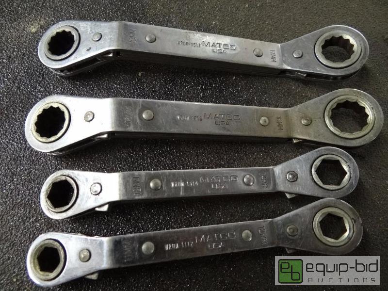 lot 580 image: Matco 4pc rachetting wrench set 11-18mm...