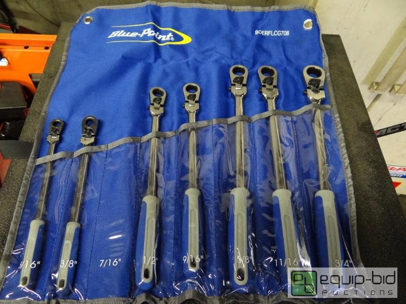 lot 614 image: BluePoint 7pc swivel head ratchetting wrench ...
