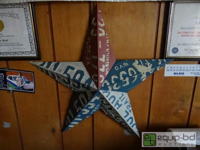 lot 644 image: License Plate Star sign tin...