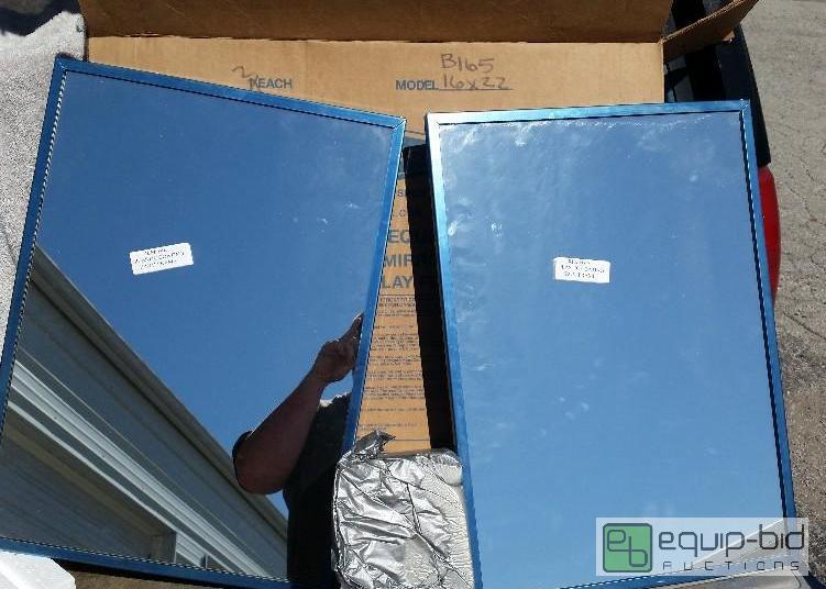 lot 111 image: Bobrick B-165 1624 Channel-Framed Mirror 16 x 22 ( BOX OF TWO ) NEW