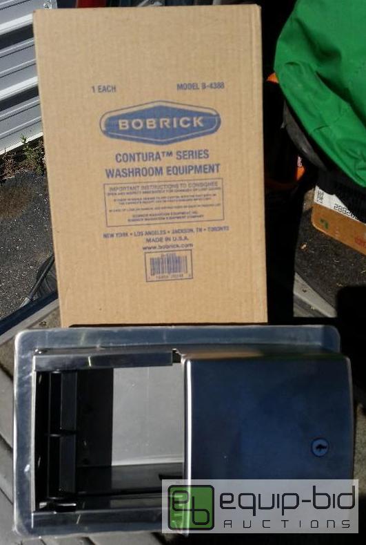 lot 112 image: Bobrick B-4388 Contura Series Recessed Multi-Roll Toilet Tissue Dispenser - Satin Finish SS