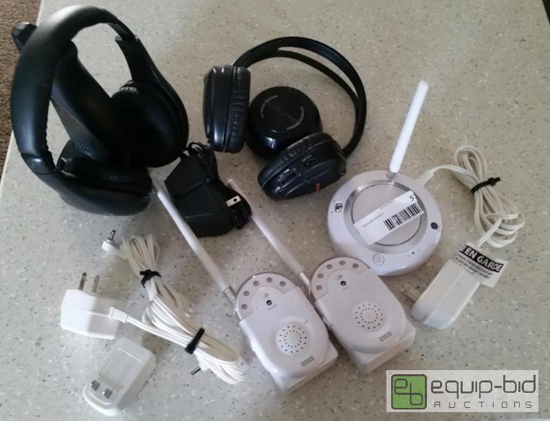 lot 22 image: BABY MONITOR AND ASSORTED WIRELESS HEADPHONES.