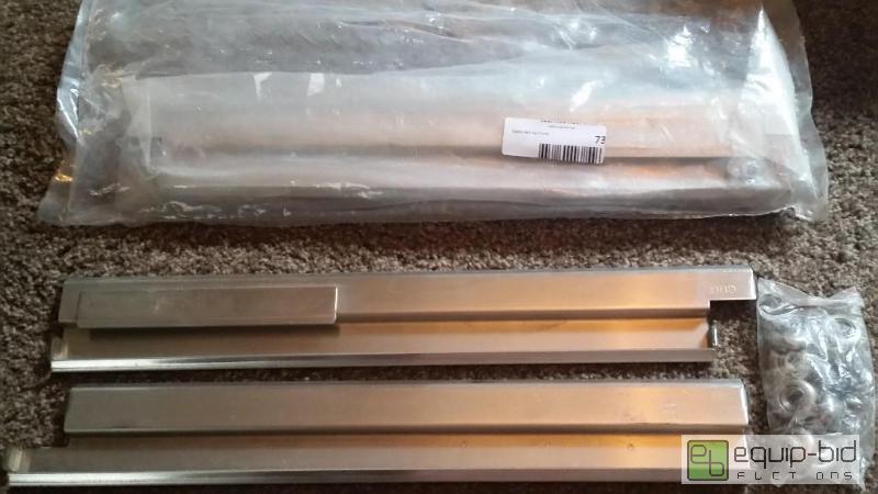 lot 27 image: 2 NEW HEAVY DUTY DRAWER GUIDES WITH HARDWARE AND SQUARE D ENCLOSURE.