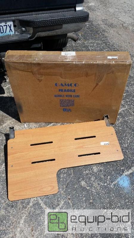 lot 29 image: 2 NEW TEAK STYLE STAINLESS STEEL FOLD DOWN SHOWER SEATS. REVERSIBLE