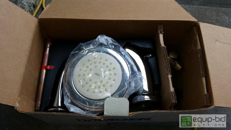 lot 88 image: NEW MOEN POSI-TEMP CHROME SHOWER KIT MODEL 82854