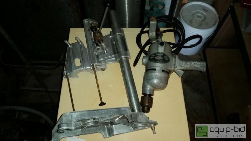 lot 90 image: DRILL PRESS AND DRILL