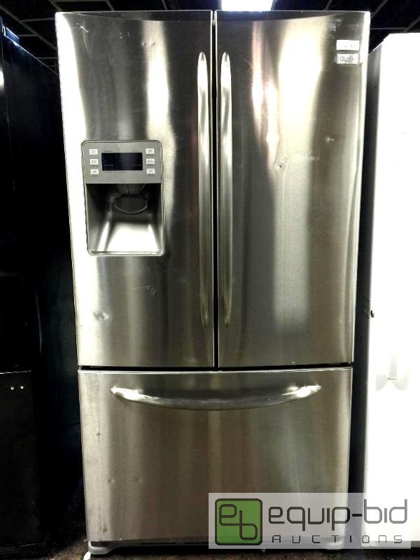lot 112 image: GE PROFILE STAINLESS FRENCH DOOR REFRIGERATOR