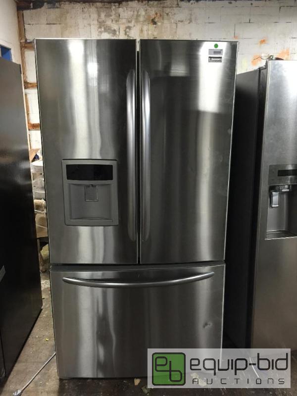 lot 120 image: KENMORE ELITE STAINLESS FRENCH DOOR REFRIGERATOR