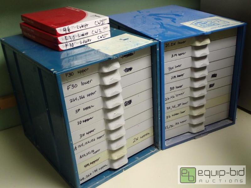 lot 526 image: Justi Storage Drawers w Misc Size Plastic Teeth