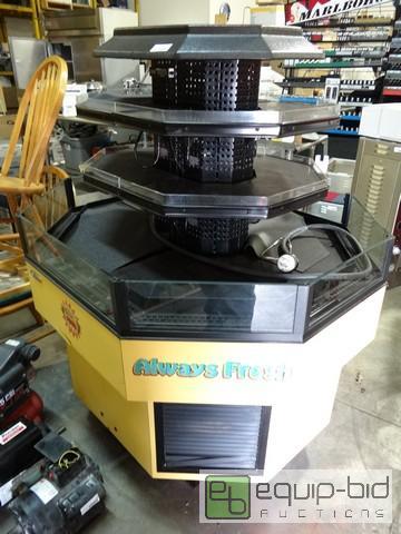 lot 729 image: Southern Store Fixtures Octagon Shaped Open Air Refrigerated Merchandiser