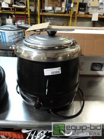 lot 764 image: Black And Stainless Steel Soup Kettle