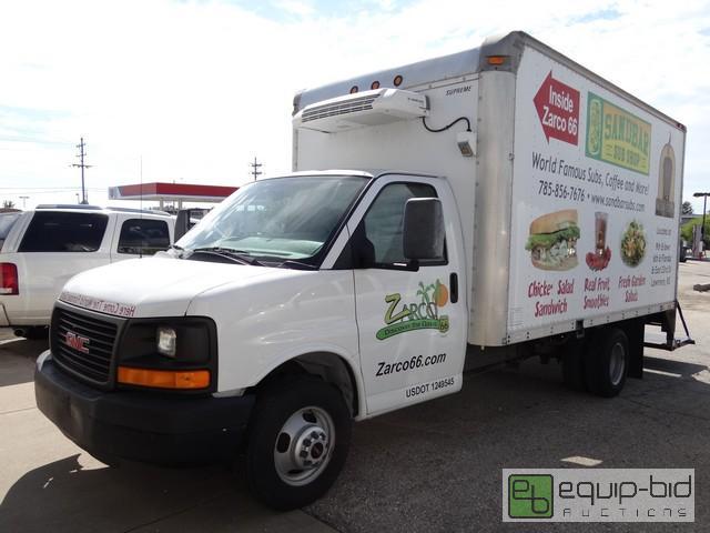 lot 805 image: Chevy 3500 Box Truck With Half Reefer Box