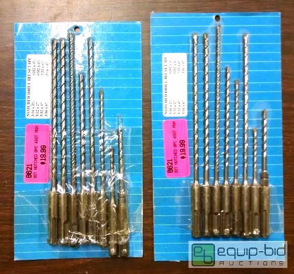 lot 1009 image: 2 sets 8 pc ea notched drill bit sets see pix...