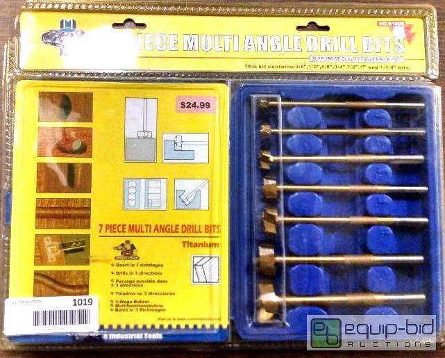lot 1019 image: 7 pc multi angle drill bit set drill bit size...