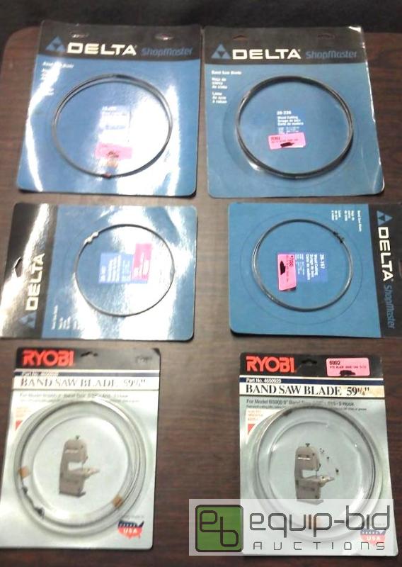 lot 1022 image: 4 delta aand 2 ryobi bandsaw blades 1 model 2...