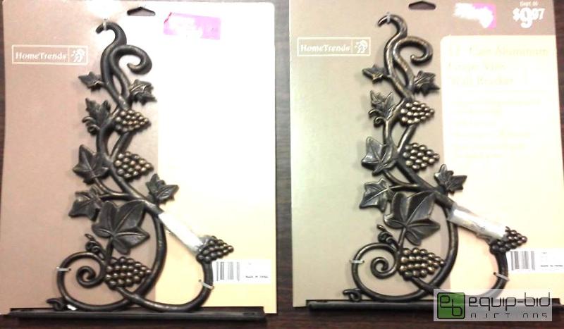 lot 1025 image: 2- 12 inch cast iron grapevine wall brackets ...