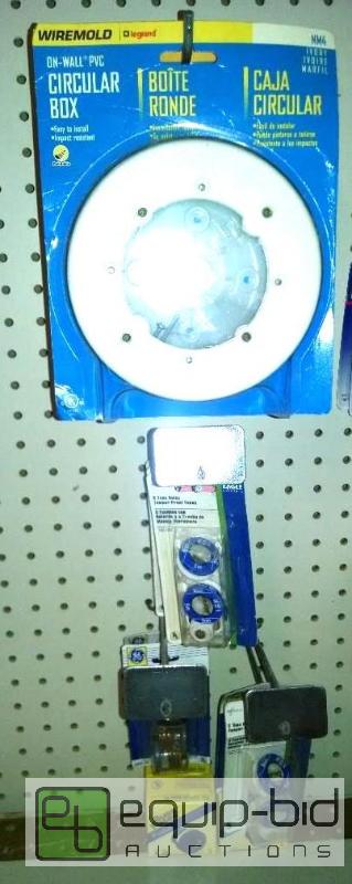 lot 1031 image: 4 wiremold on wall pvc circular boxes (electr...