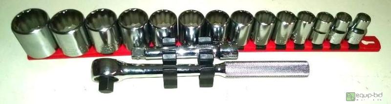 lot 1078 image: Bahco&nbsp12 drive 16 pc sae socket set&nbs...