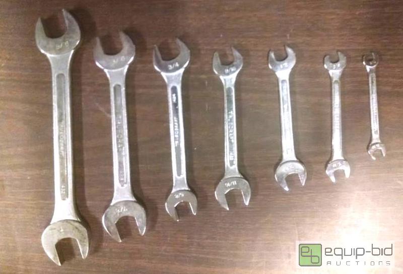 lot 1087 image: 7pc open end wrench set 14 inch to 1 inch ma...