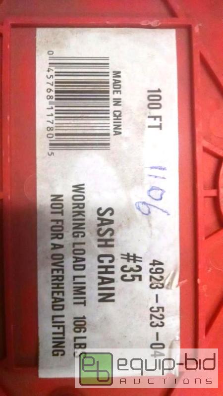 lot 1106 image: 1 roll sash chain #35&nbsp New roll 100 ft. ...