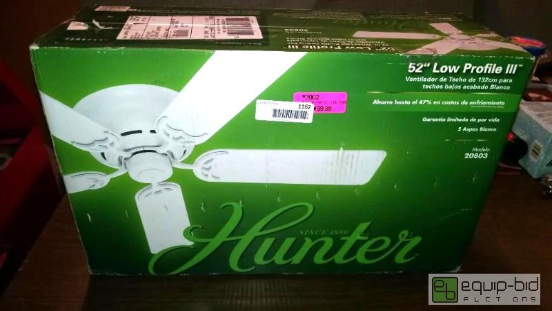 lot 1162 image: Hunter 52 inch low profile III ceiling fan Wh...