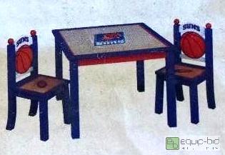 lot 1189 image: Phoenix Suns table and 2 chairs youth size...
