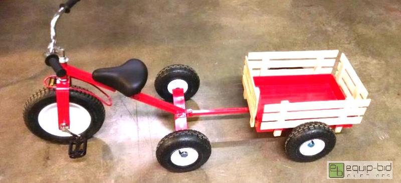 lot 1190 image: Valley brand tricycle with pull behind traile...