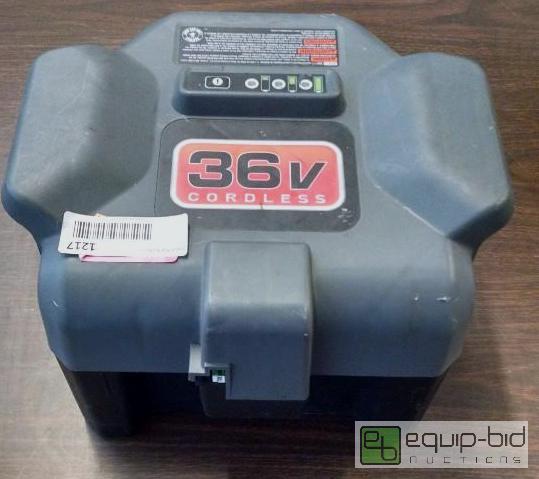 lot 1217 image: Black and Decker 36 volt lawnmower battery&nb...