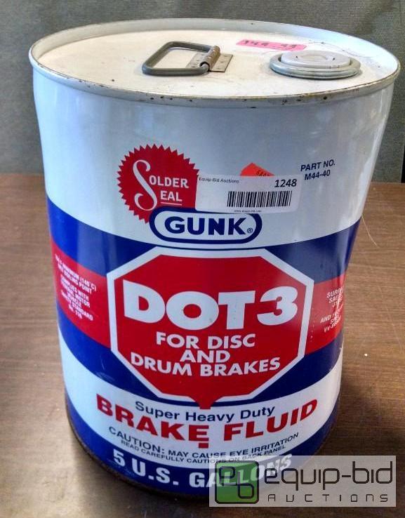 lot 1248 image: 5 Gallon can of Brake fluid Gunk brand DOT3&n...