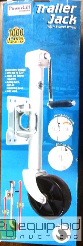 lot 1269 image: 1000 lb trailer lift jack with swivel wheel P...